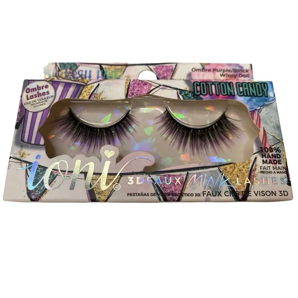 Lot Of 3 Ioni 3D Faux Mink Lashes Wispy Natural Cat Eye Cotton Candy Circus Set